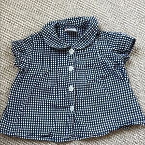 Hanna Andersson Blue and White Short Sleeve Tee